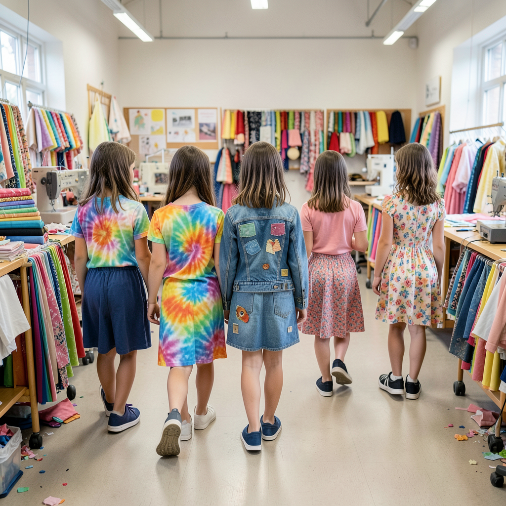 Seven girls model handmade creations at Bradford's first children's fashion show